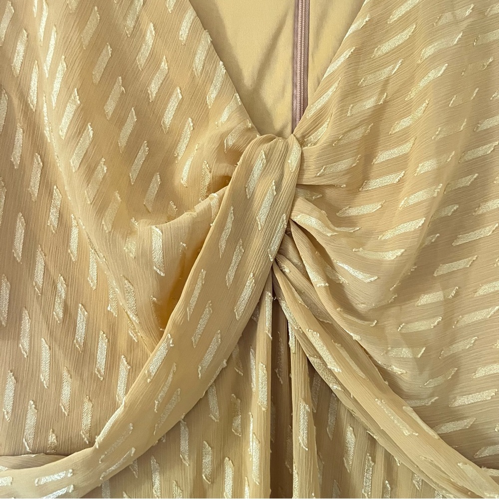 London Times NWT Gold Twist Front Midi Dress Size 12 - Picture 10 of 16
